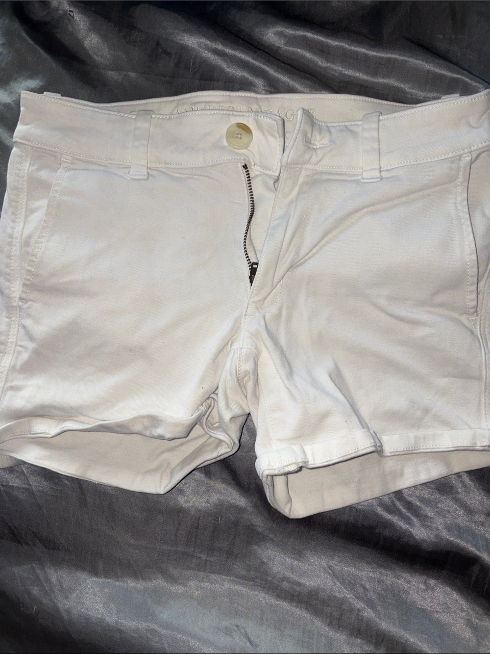 American Eagle Outfitters White Stretch Denim Jean Shorts